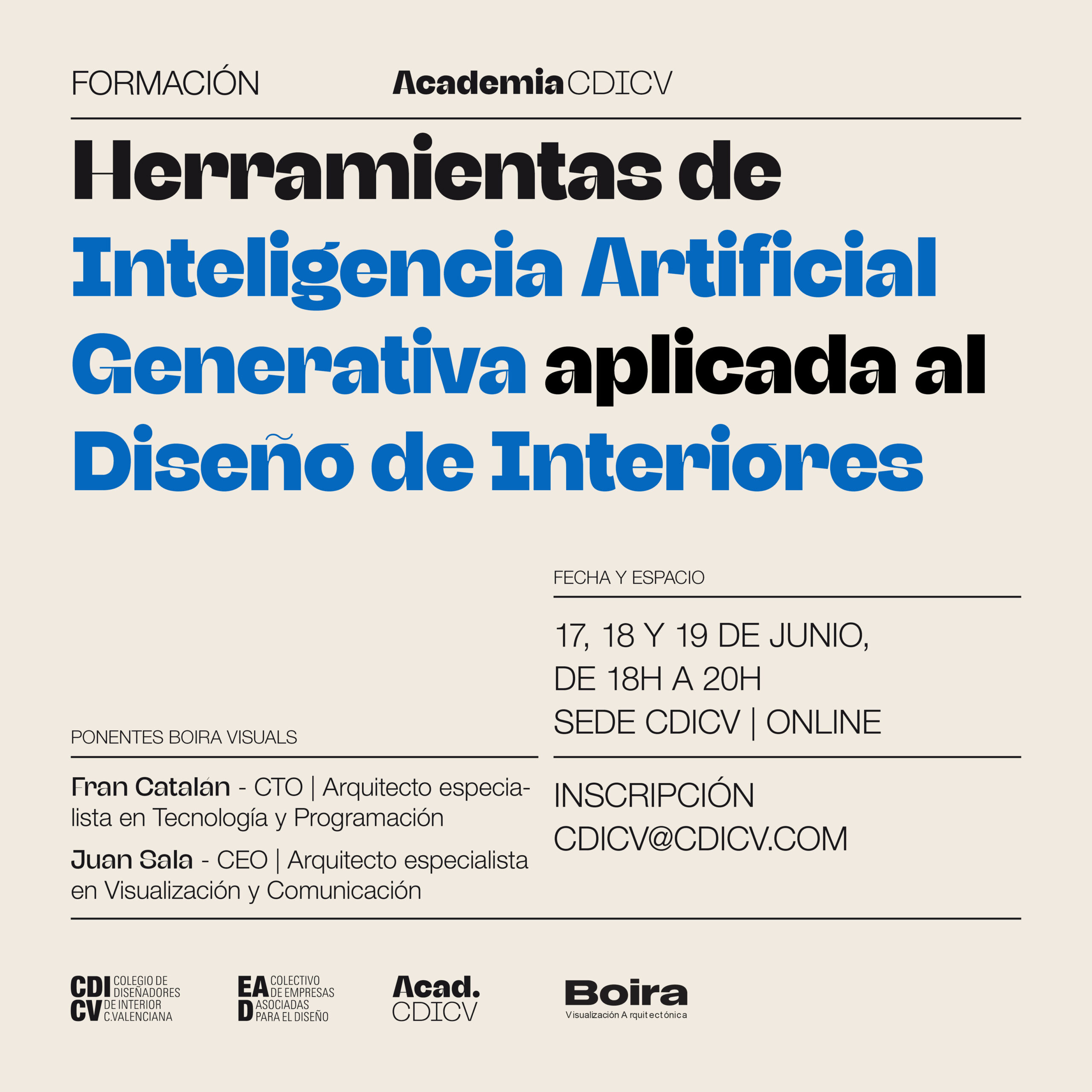 ACADEMIA CDICV ‘HERRAMIENTAS DE INTELIGENCIA ARTIFICIAL GENERATIVA APLICADA AL DISEÑO DE INTERIORES’