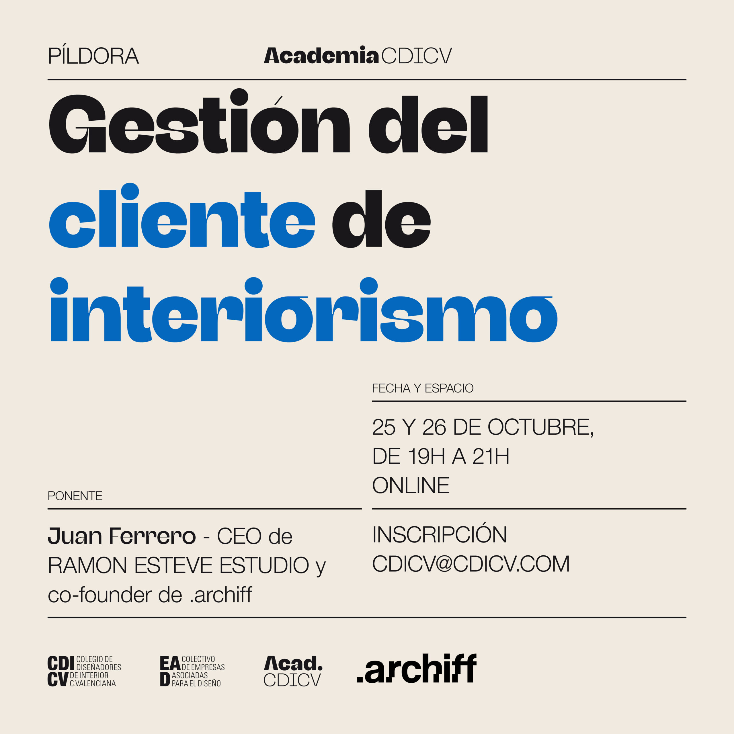 ACADEMIA CDICV / ARCHIFF · GESTIÓN DEL CLIENTE DE INTERIORISMO