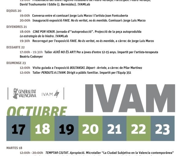 PROGRAMACIÓN DEL IVAM (SEMANA DEL 17 AL 23 DE OCTUBRE)