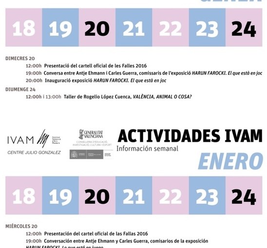 PROGRAMACIÓN DEL IVAM (SEMANA DEL 18 AL 24 DE ENERO)