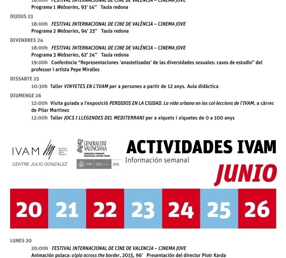 PROGRAMACIÓN DEL IVAM (SEMANA DEL 20 AL 26 DE JUNIO)