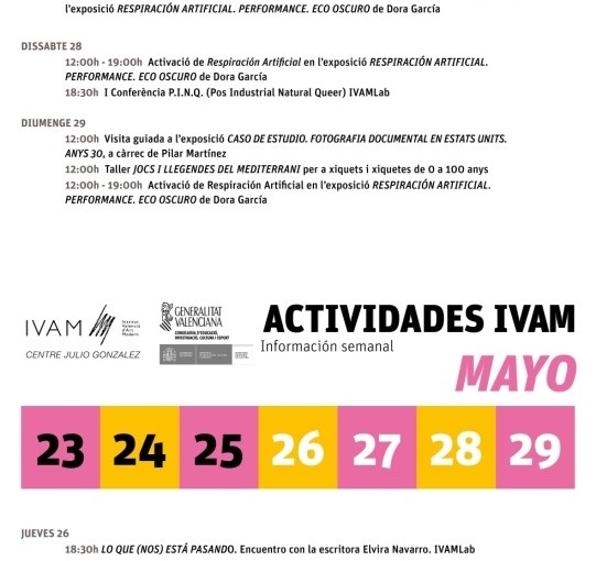 PROGRAMACIÓN DEL IVAM (SEMANA DEL 23 AL 29 DE MAYO)