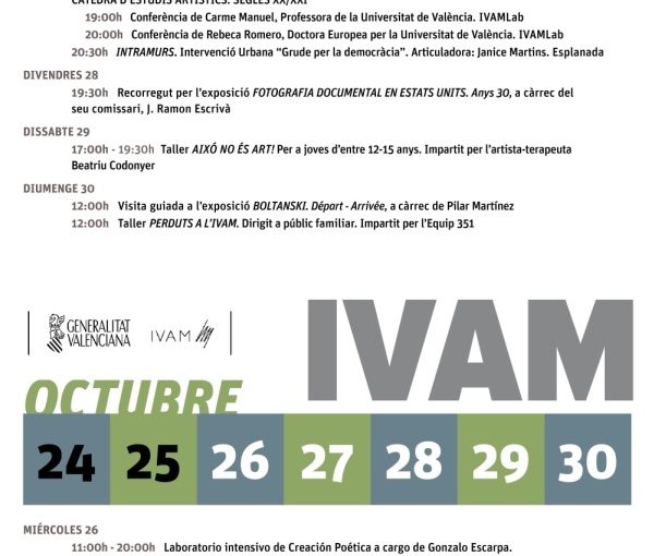 PROGRAMACIÓN DEL IVAM (SEMANA DEL 24 AL 30 DE OCTUBRE)